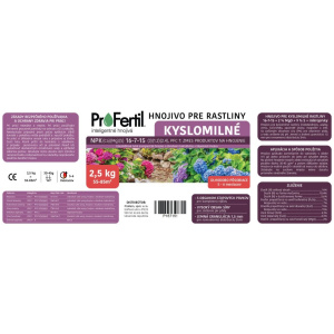 ProFertil Kyslomilné rastliny 16-7-15+4MgO 5-6M hnojivo (2,5kg)