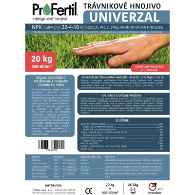 ProFertil Univerzal 22-4-10+2MgO+1, 1,5 mm hnojivo (20kg)