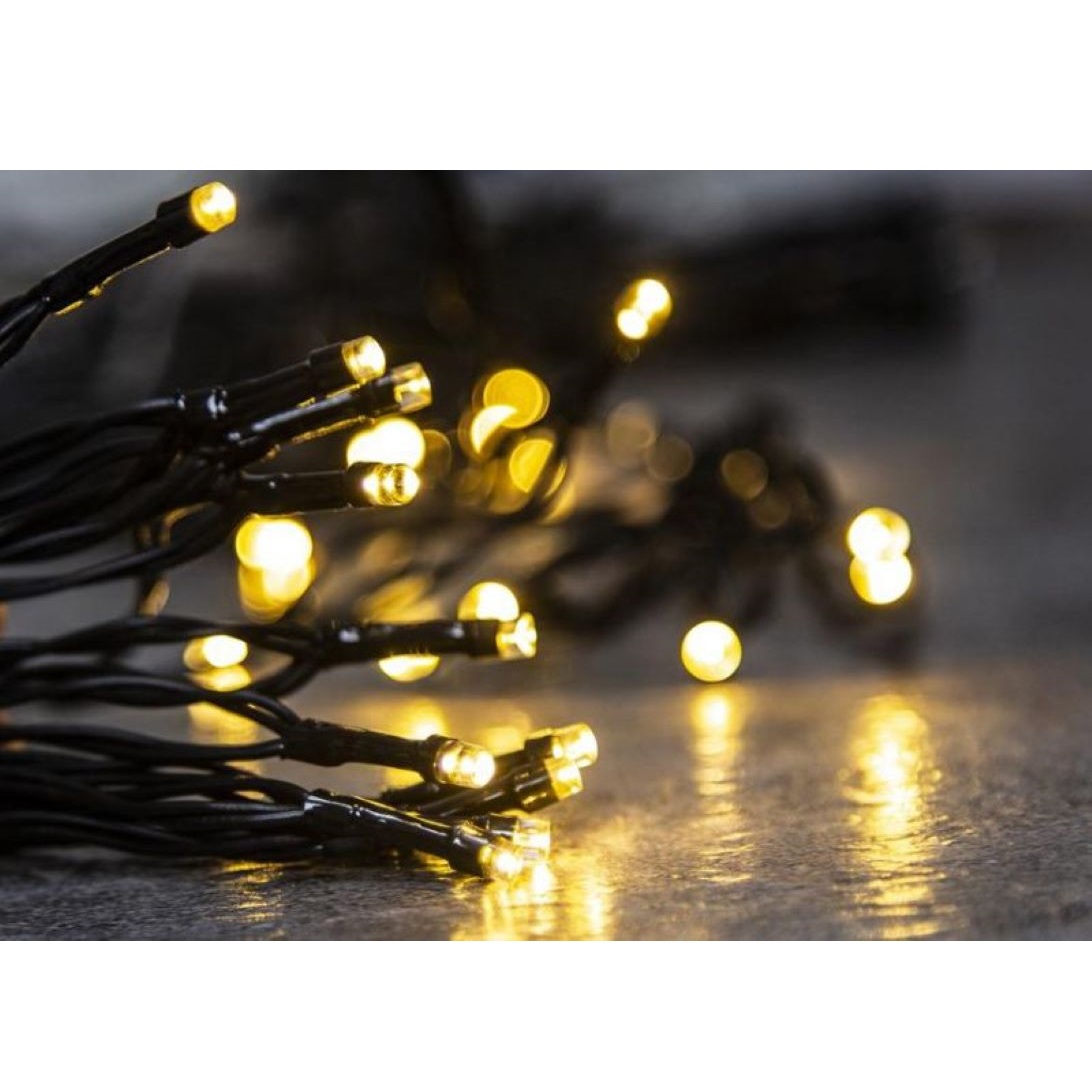 Reťaz Ceibo, 192 LED teplá biela, 8 funkcií, časovač, exteriér
