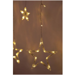 Reťaz Curtain, 138 LED teplá biela, s hviezdami, 230V, 50 Hz, 8 funkcií
