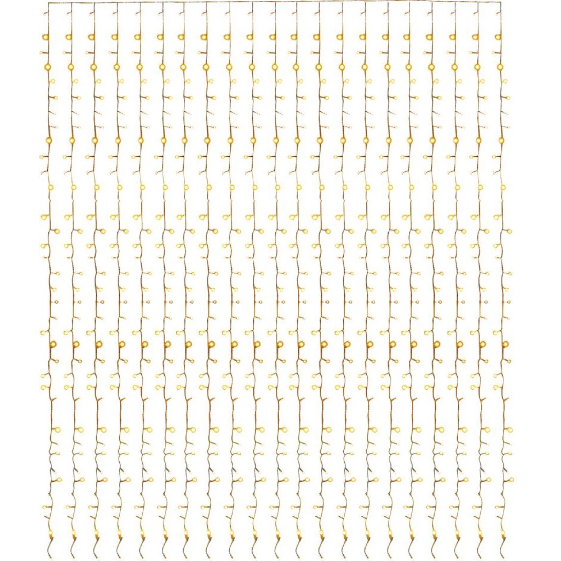 Reťaz Curtain, 160 LED teplá biela, 230V, 50 Hz, 8 funkcií, časovač