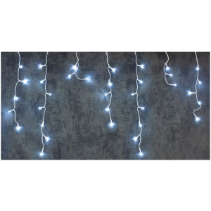 Reťaz Icicle, 200 LED studená biela, časovač