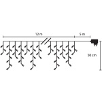 Reťaz Icicle, 480 LED teplá biela, časovač