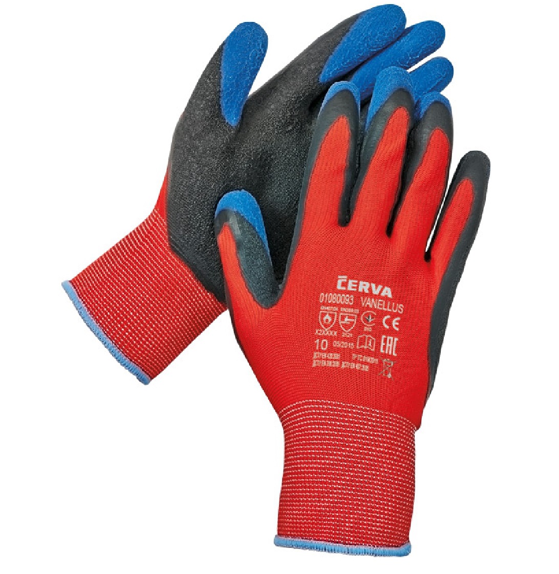 Rukavice VANELLUS polyester, latex, veľ. 10