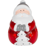 Santa, LED, terakota, 8,5×8,2×12,5 cm