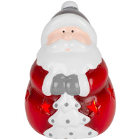 Santa, LED, terakota, 8,5×8,2×12,5 cm