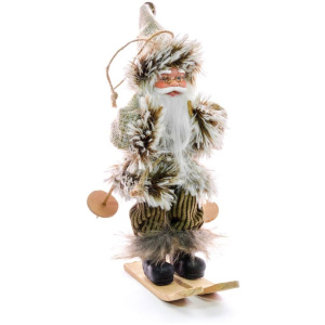 Santa na lyžiach, závesný, 18 cm
