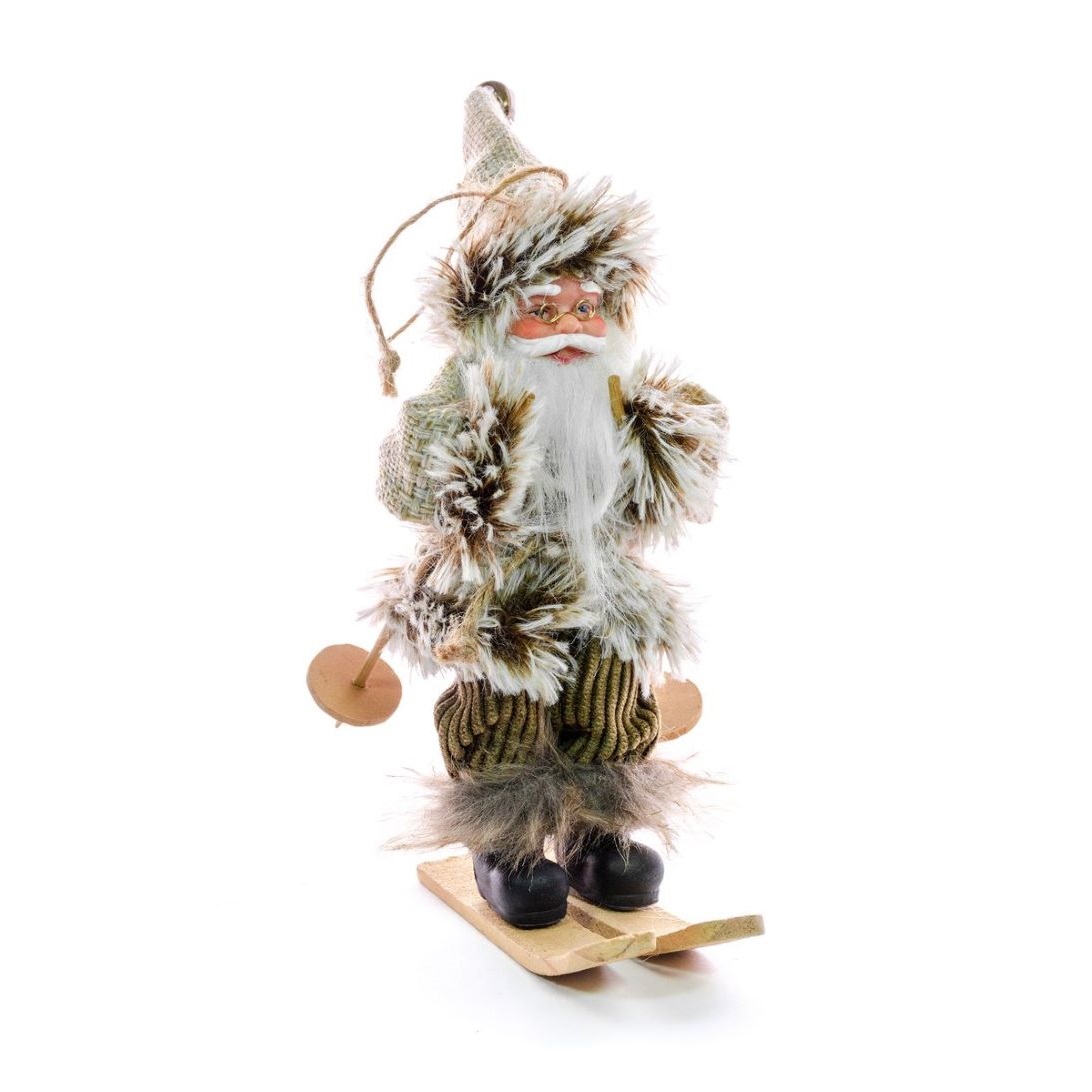 Santa na lyžiach, závesný, 18 cm