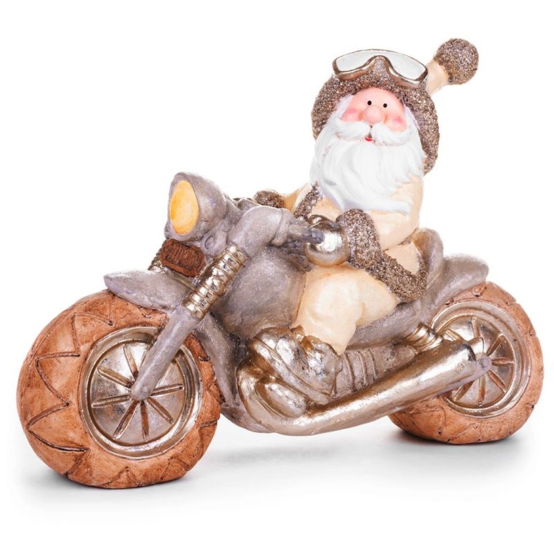 Santa na motorke, keramika, 47×18,5×34 cm