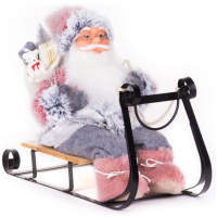 Santa na sánkach, ružový, 46 cm