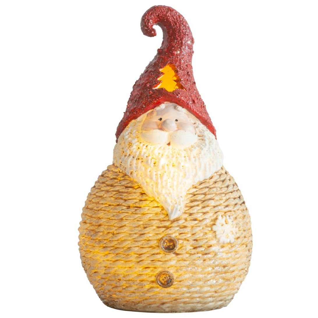 Santa okrúhly malý, LED, polyresin, 19,5 cm