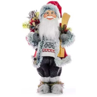 Santa s lyžami a drevom, 80 cm