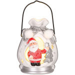 Santa v balíčku, LED, terakota