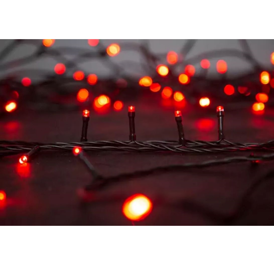 Serpens, 100 LED červená, 8 funkcií, exteriér