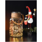 Sklenená dóza, 30 LED teplá biela, 3xAAA, IP44, exteriér, 13×23,50 cm