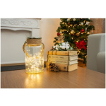 Sklenená dóza, 30 LED teplá biela, 3xAAA, IP44, exteriér, 13×23,50 cm