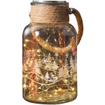 Sklenená dóza, 30 LED teplá biela, 3xAAA, IP44, exteriér, 13×23,50 cm