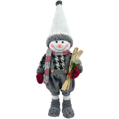 Snehuliak chlapec s lyžami, 60 cm