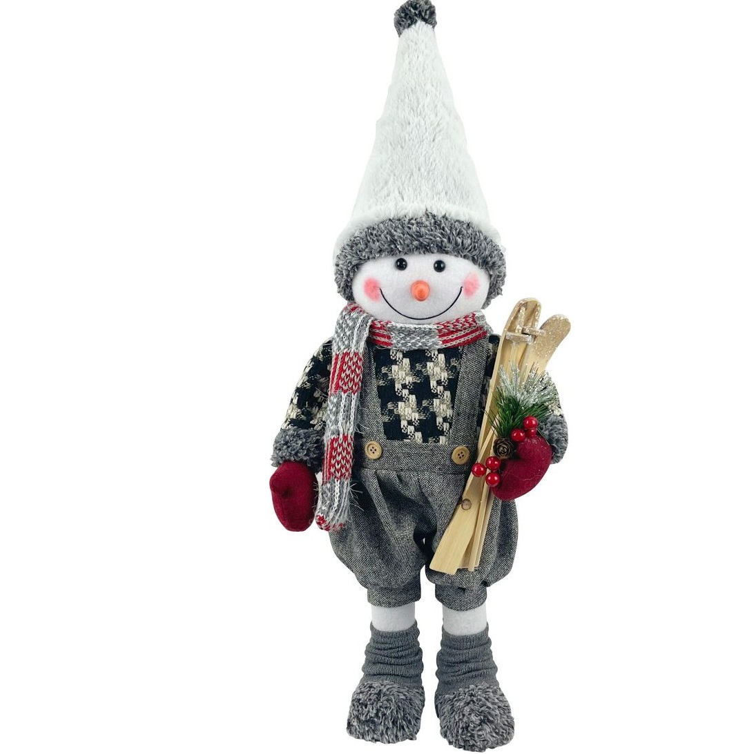 Snehuliak chlapec s lyžami, 60 cm