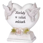Srdce s holubicami, polyresin, na hrob