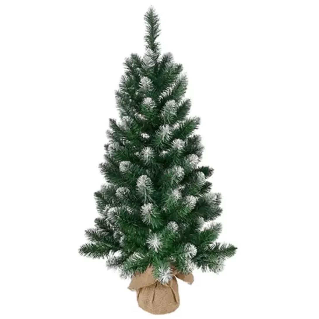 Stromček Nico, jedľa v jute, zasnežené konce, 60 cm