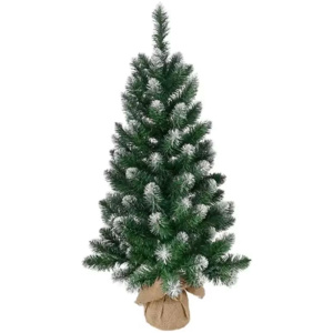 Stromček Nico, jedľa v jute, zasnežené konce, 90 cm