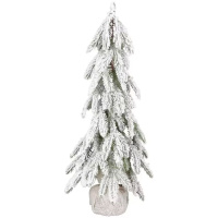Stromček smrek, zasnežený, 20 LED, teplá biela, 60 cm