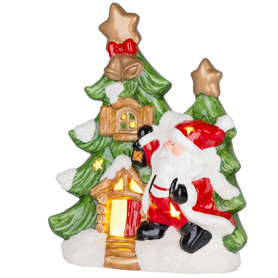 Stromček so santom, LED, terakota, 27,3x11x34 cm