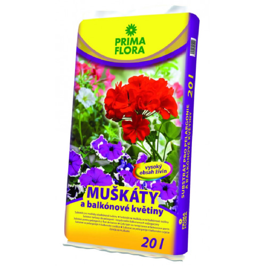 Substrát na muškáty a balkón.kvety 20 l