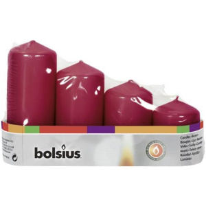 Sviečky bolsius Pillar Advent, bordové bal. 4 ks