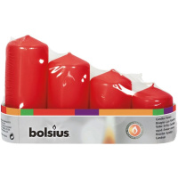 Sviečky bolsius Pillar Advent, červené, bal. 4 ks