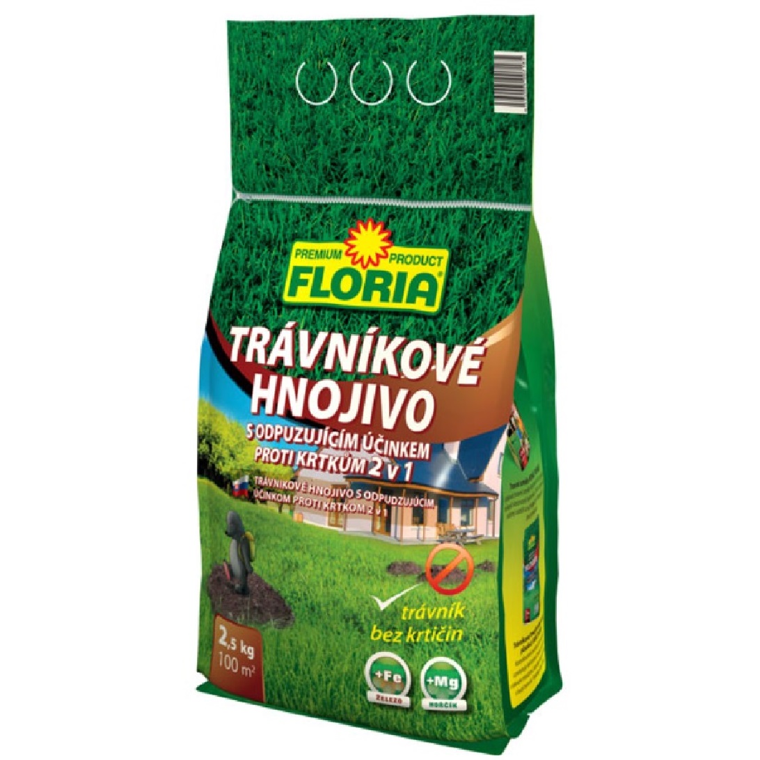 Trávnikové hnojivo s odpudzujúcim účinkom proti krtkom 2,5 kg