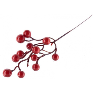 Vetvička Berries, červená, 27 cm, bal. 6 ks