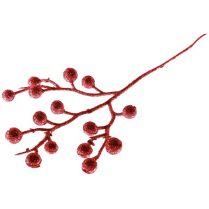Vetvička GliBerries. červená, 28 cm, bal. 6 ks