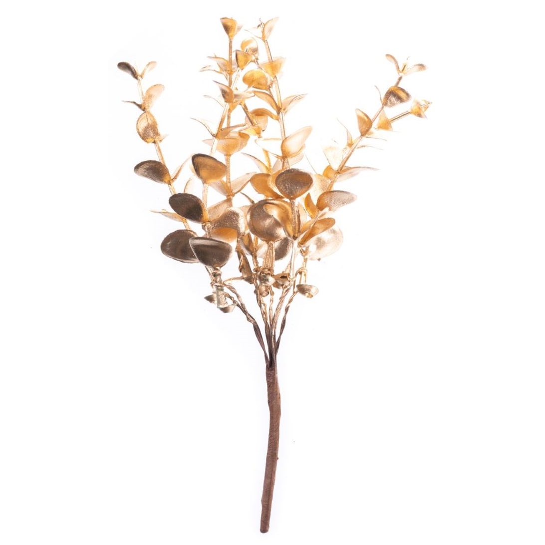 Vetvička eukalyptus, zlatá, 15 cm, bal. 6 ks