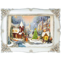 Vianočný obraz, LED, 3D, 3xAA, interiér, 28,5×8,2×21,2 cm