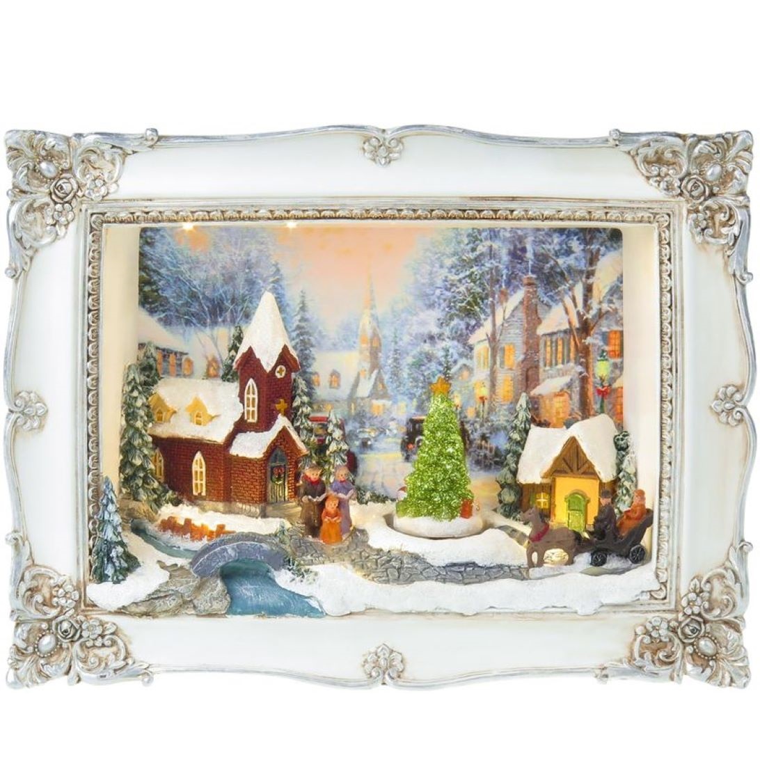 Vianočný obraz, LED, 3D, 3xAA, interiér, 28,5×8,2×21,2 cm
