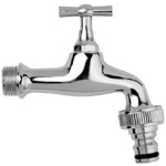 Záhradný ventil guľový 3/4″ chróm s had. prípojkou