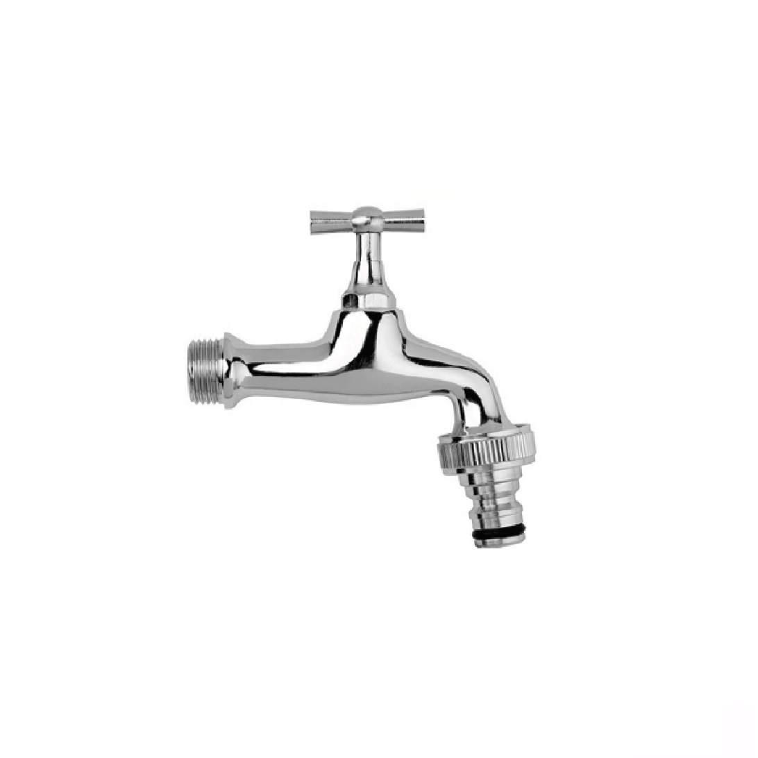Záhradný ventil guľový 3/4″ chróm s had. prípojkou