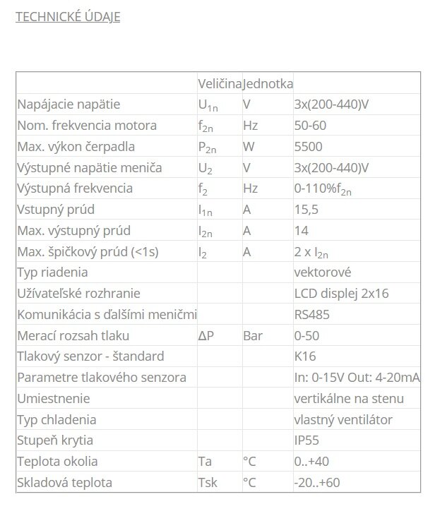 Frekvenčný menič ITTP 5,5kW-RS 400V